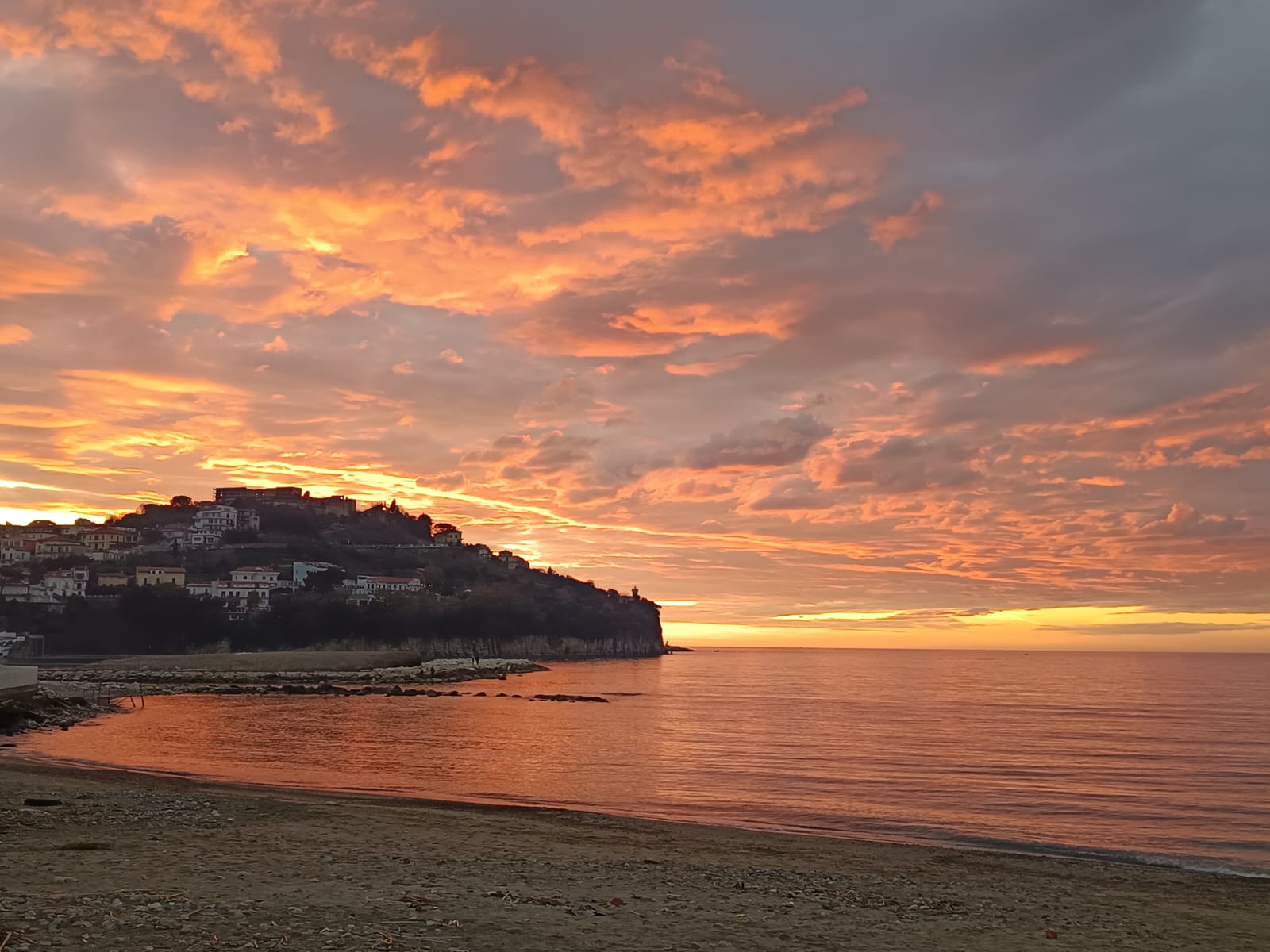 Sunset beach on the Cilento coast near Agropoli